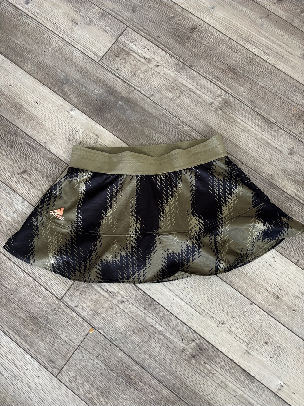 adidas Olive & Black Patterned Skater Skirt